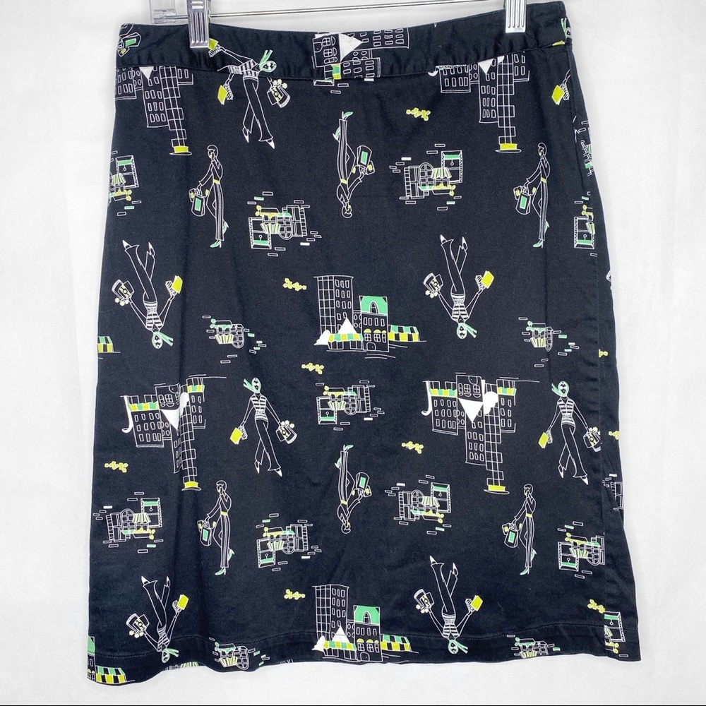 Dina K Shopping Lady Black Pencil Skirt Size 8